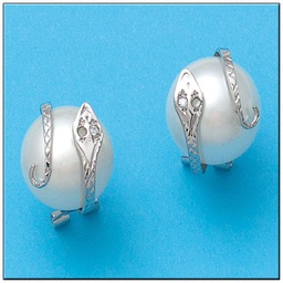 [P447] PENDIENTES PERLAS ORO BLANCO 18KL