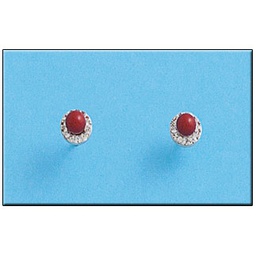 [AG1204] PENDIENTES PLATA 925MM PERLA ROJA