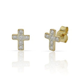 [AG1768] PENDIENTES PLATA CHAPADA ORO PIEDRA TREBOL CIRCONITAS - 6.50MM (copia)