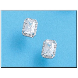 [AG1464] PENDIENTES RECTANGULAR PLATA 925MM 