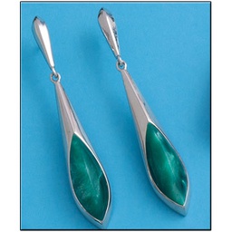 [AG1428] PENDIENTES RESINA VERDE PLATA 925MM