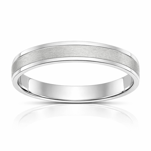 ALIANZA ORO BLANCO 18KL MATE-BRILLO - 4MM