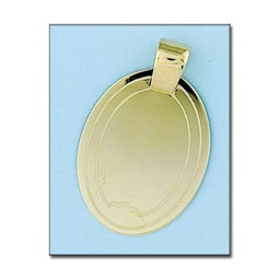 [PL118] PLACA EN ORO DE 18KL OVAL - 26X33MM