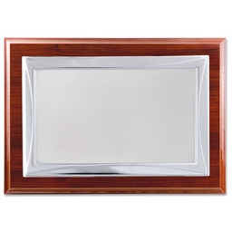 [PL454] PLACA HOMENAJE METAL PLATEADO 26X21 - 20X15