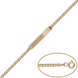 [PU1238] PULSERA  ORO 18KL  PLACA BARBADA - 14.50CM