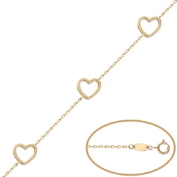 [PU1056] PULSERA 3 CORAZONES ORO 18KL