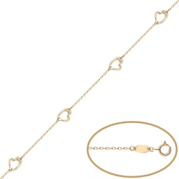 [PU1044] PULSERA 4 CORAZONES ORO 18KL 