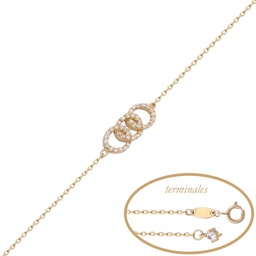 [PU1036] PULSERA ALIANZAS ORO 18KL CIRCONITAS