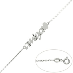 [PU1384] PULSERA AMIGA + CORAZON ORO BLANCO 18KL