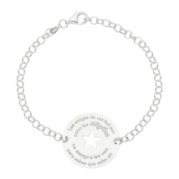 [AG287] PULSERA AMIGAS ESTRELLA + FRASE PLATA 925MM