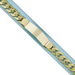 [PU1645] PULSERA BARBADA CON PLACA ORO 18KL