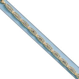 [PU525] PULSERA BICOLOR CALADA ORO 18KL