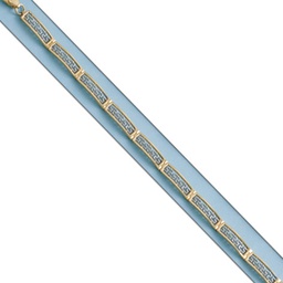 [PU524] PULSERA BICOLOR CALADA ORO 18KL