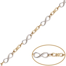 [PU1188] PULSERA BICOLOR INFINITOS ORO 18KL