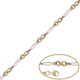 [PU1070] PULSERA BICOLOR INFINITOS ORO 18KL 