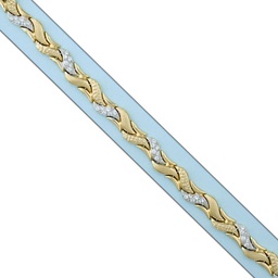 [PU1335] PULSERA BICOLOR ORO  18KL CIRCONITAS