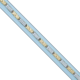 [PU1594] PULSERA BICOLOR ORO  18KL CIRCONITAS