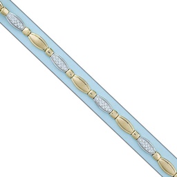 [PU1592] PULSERA BICOLOR ORO  18KL CIRCONITAS