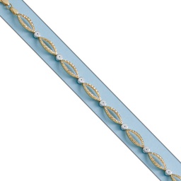[PU522] PULSERA BICOLOR ORO  18KL TALLADA