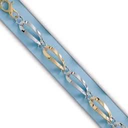 [PU1307] PULSERA BICOLOR ORO 18KL