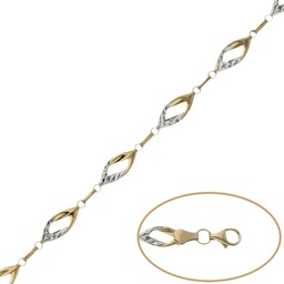 [PU834] PULSERA BICOLOR ORO 18KL