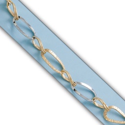 [PU1297] PULSERA BICOLOR ORO 18KL