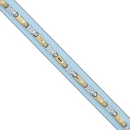 [PU1593] PULSERA BICOLOR ORO 18KL CIRCONITAS