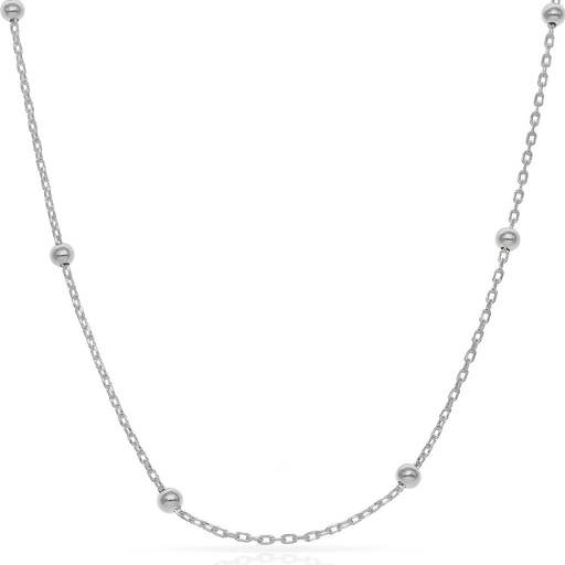 CADENA PLATA 925MM BOLAS - 2.50MM