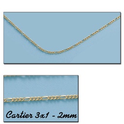 [CO592] CADENA ORO 18KL 3x1 HUECA 2MM