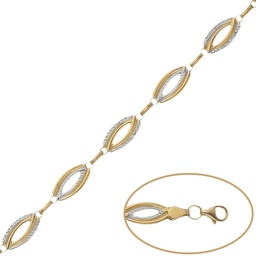 [PU832] PULSERA BICOLOR TROQUELADA ORO 18KL