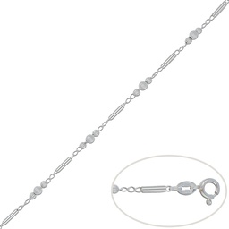 [AG179] PULSERA BOLAS + BARRAS PLATA 925MM