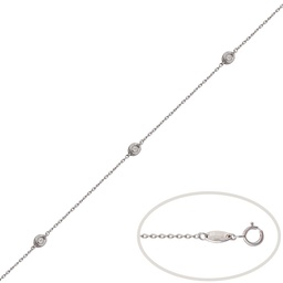 [PU1270] PULSERA CHATONES ORO BLANCO 18KL - 3MM