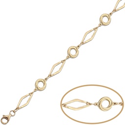 [PU1185] PULSERA CIRCULOS + ROMBO ORO 18KL