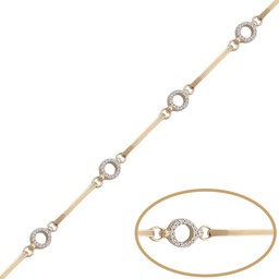 [PU1192] PULSERA CIRCULOS ORO 18KL CIRCONITAS