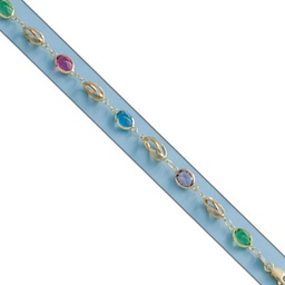 [PU589] PULSERA COLORES Y JAULA ORO 18KL