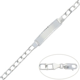 [AG134] PULSERA CON PLACA PLATA 925MM - 6MM