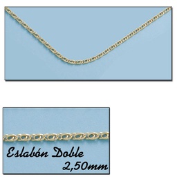 [CO586] CADENA ORO18KL HUECA ESLABON DOBLE 3MM