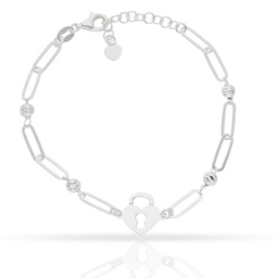 [AG298] PULSERA CORAZON + BOLAS PLATA 925MM (copia)