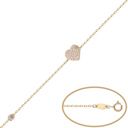 [PU1032] PULSERA CORAZON ORO 18KL CIRCONITAS