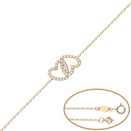 [PU1039] PULSERA CORAZONES ORO 18KL CIRCONITAS