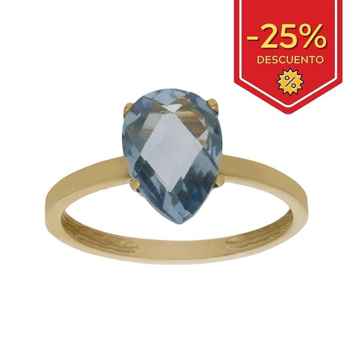 SORTIJA ORO 18KL  PIEDRA AZUL