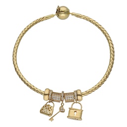 [CH75] PULSERA FLEXIBLE ORO 18 KL - CANDADO DEL AMOR