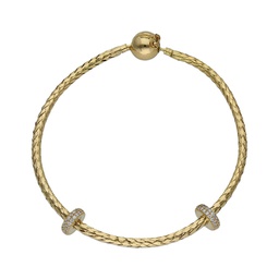 [CH4] PULSERA FLEXIBLE ORO 18KL STOPPERS CIRCONITAS