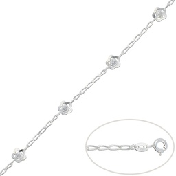 [AG107] PULSERA FLOR PLATA 925MM CIRCONITAS