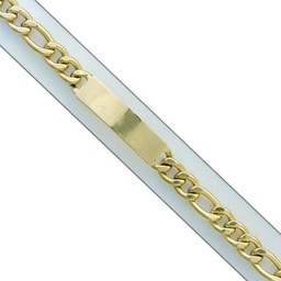 [PU125] PULSERA HUECA 3X1 CON PLACA ORO 18KL