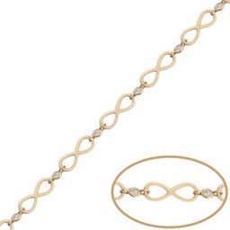 [PU1187] PULSERA INFINITOS ORO 18KL CIRCONITAS