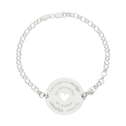 [AG320] PULSERA MADRE Y ABUELA CORAZON + FRASE PLATA 925MM