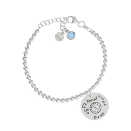 [AG3210] PULSERA MI HISTORIA BOLAS NATALICIO PLATA 925MM