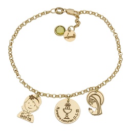 [HT119] PULSERA MI HISTORIA COMUNION ORO 18KL