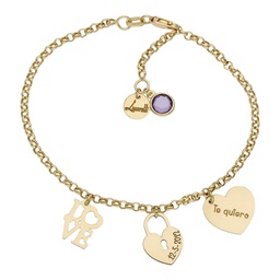 [HT123] PULSERA MI HISTORIA LOVE ORO 18KL